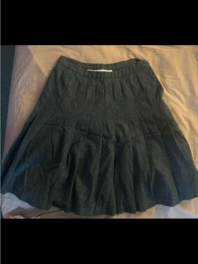 Pendleton Dark Gray Wool Pleated Midi Skirt